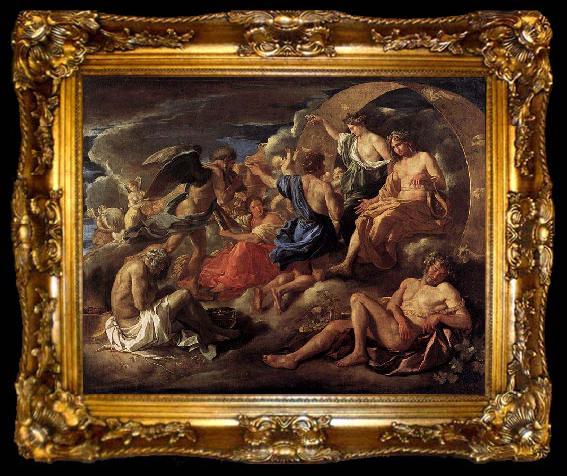 framed  Nicolas Poussin Helios and Phaeton with Saturn and the Four Seasons, ta009-2